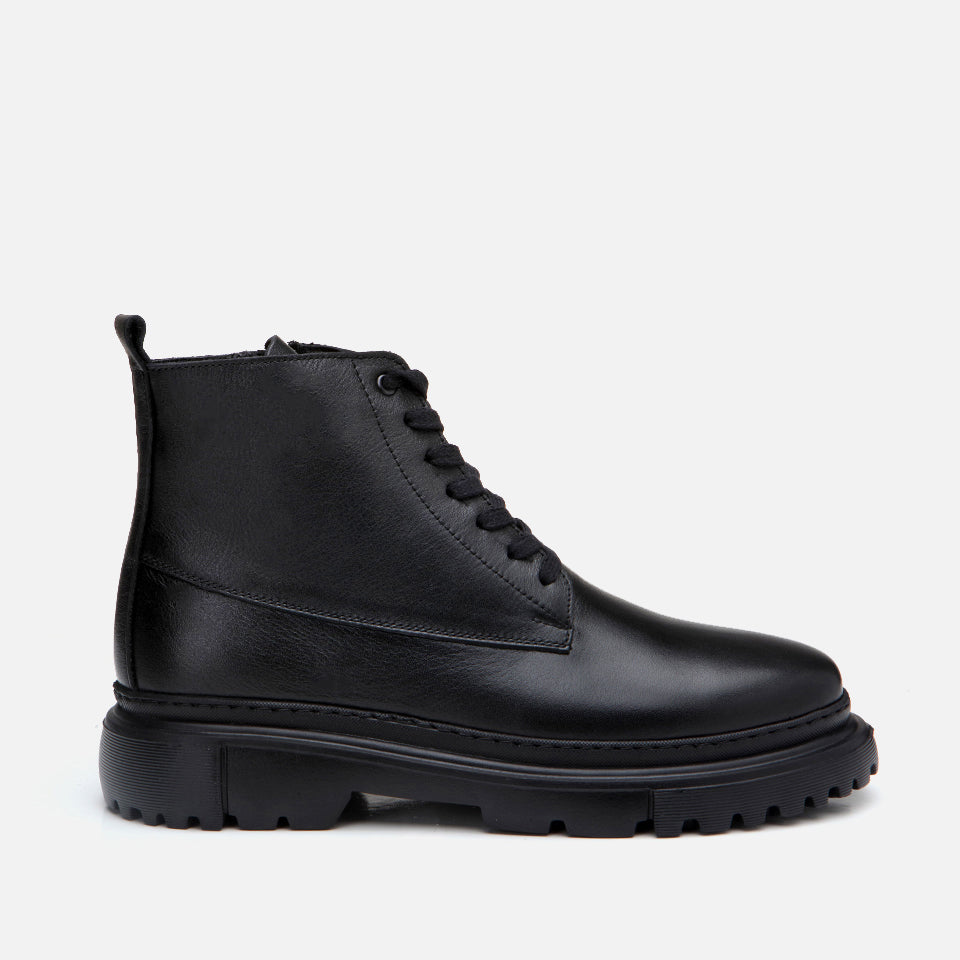 Men’s Genuine Leather Casual Boots - Black