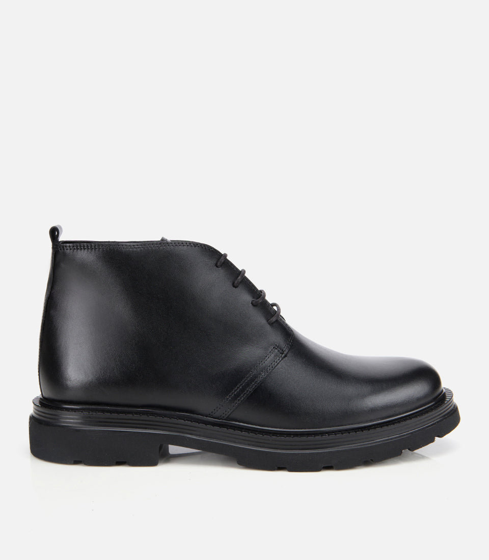 Men’s Leather Classic Lace-Up Boots - Black