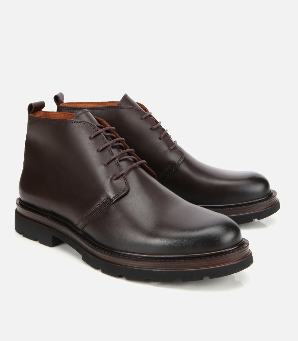 Men’s Leather Classic Lace-Up Boots - Brown