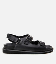 Men's Leather Sandals - Black