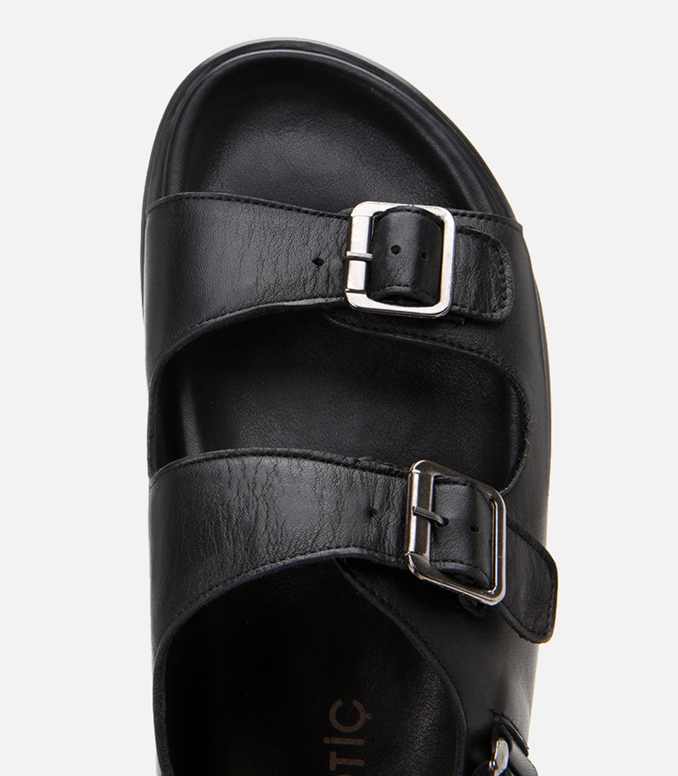 Men's Leather Sandals - Black