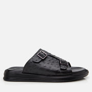 Men's Leather Sliders - Black