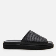 Men's Leather Sliders - Black