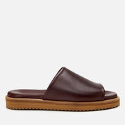 Men's Leather Sliders - Brown