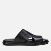 Men's Leather Sliders - Black