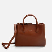Women's Leather Shoulder Bag - Tan