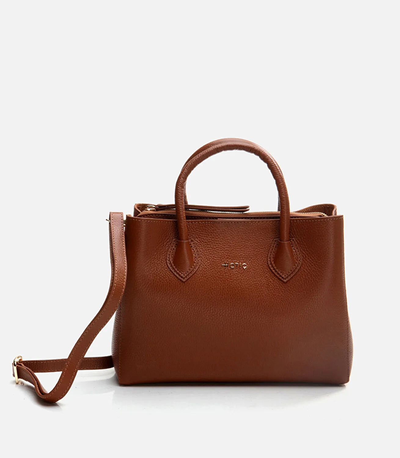 Women's Leather Shoulder Bag - Tan