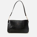 Women's Leather Shoulder Bag - Black