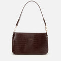 Women's Leather Shoulder Bag - Brown