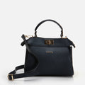 Women's Leather Mini Crossbody Bag - Navy