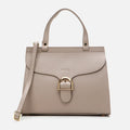 Women's Leather Shoulder Bag - Taupe