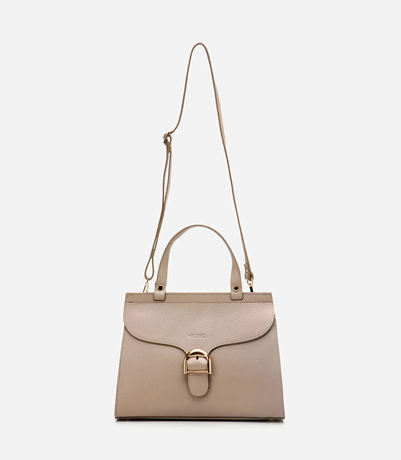 Women’s Leather Shoulder Bag - Taupe