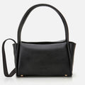 Women's Leather Shoulder Bag - Black