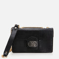 Women's Leather Shoulder Bag - Black