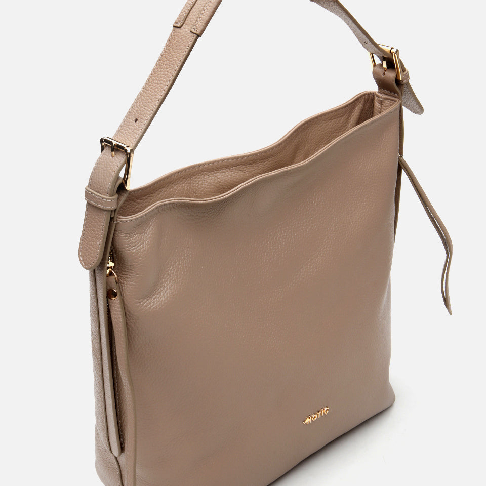Women’s Genuine Leather Shoulder Bag - Taupe