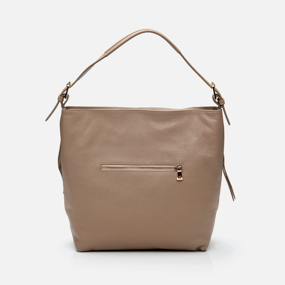 Women’s Genuine Leather Shoulder Bag - Taupe