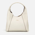 Women's Genuine Cream Leather Shoulder Bag - Ecru