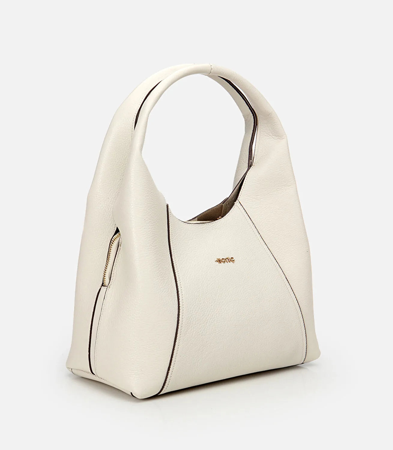 Women’s Genuine Leather Shoulder Bag - Ecru