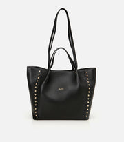 Women’s Leather Studded Tote Bag - Black