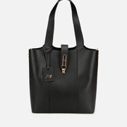 Women's Leather Tote Bag - Black