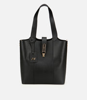 Women's Leather Tote Bag - Black