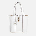 Women's Leather Tote Bag - White
