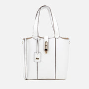 Women's Leather Tote Bag - White