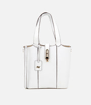 Women's Leather Tote Bag - White