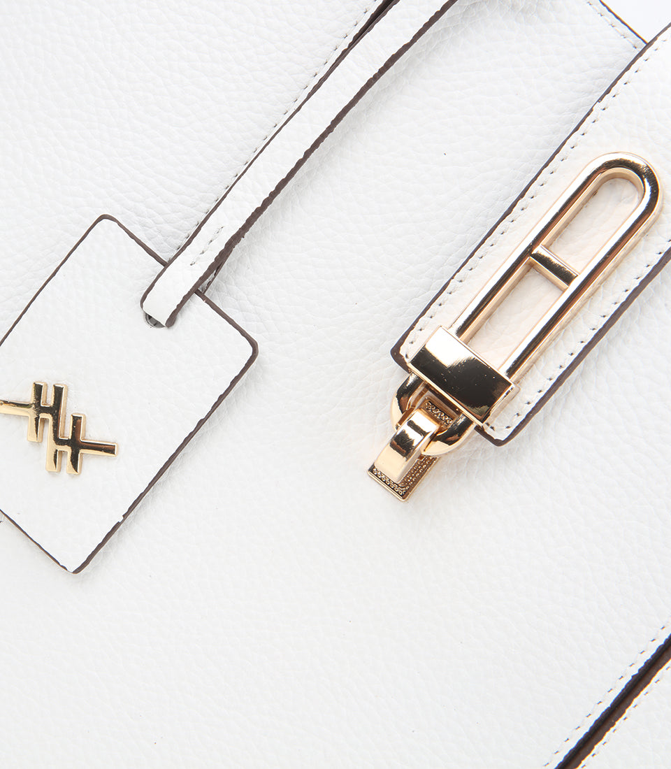 Women's Leather Tote Bag - White