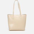 Women's Cream Leather Bag 2-in-1 Tote & Clutch - Ecru