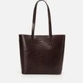 Women's Leather 2-in-1 Tote Bag & Clutch - Brown
