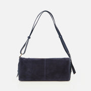 Women's Suede Shoulder Bag - Navy