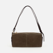 Women's Suede Shoulder Bag - Khaki