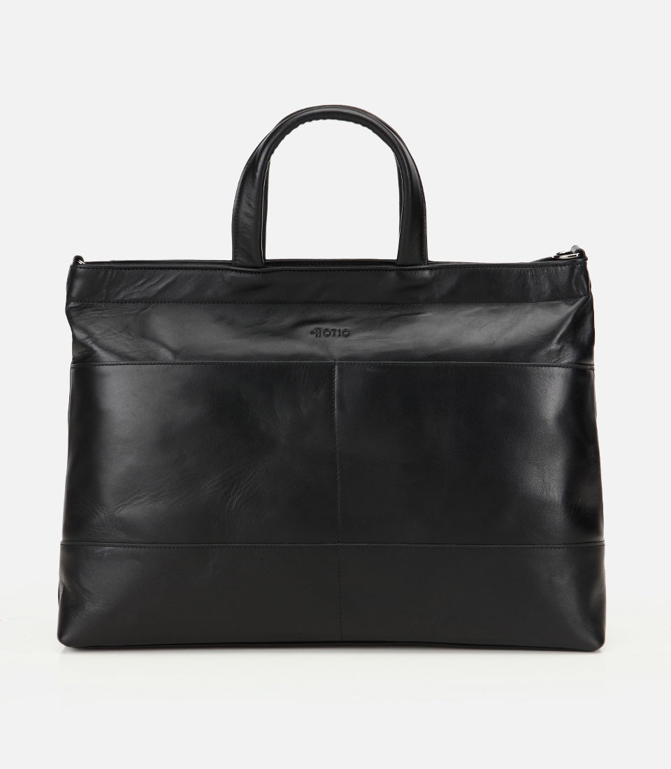Men's Leather Briefcase - Black
