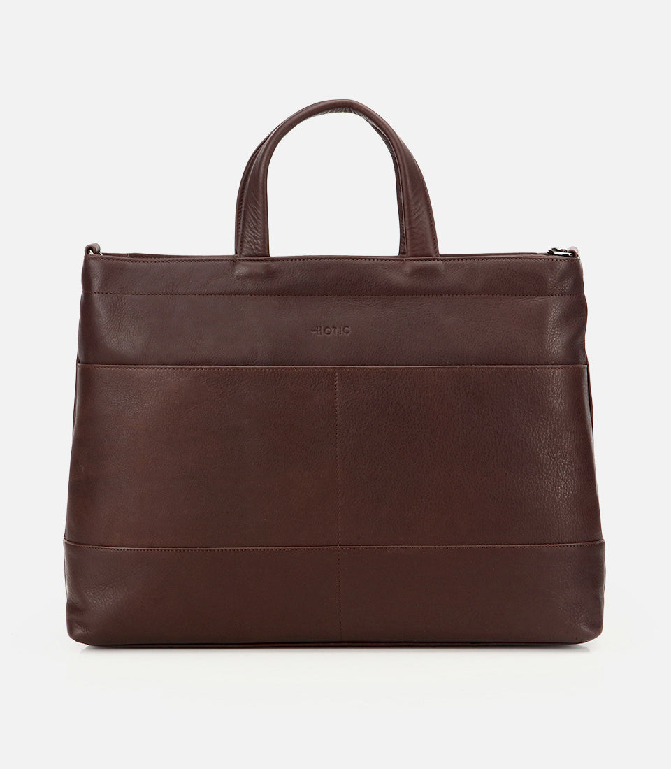 Men's Suede Briefcase - Brown