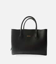 Women's Leather Shoulder Bag - Black
