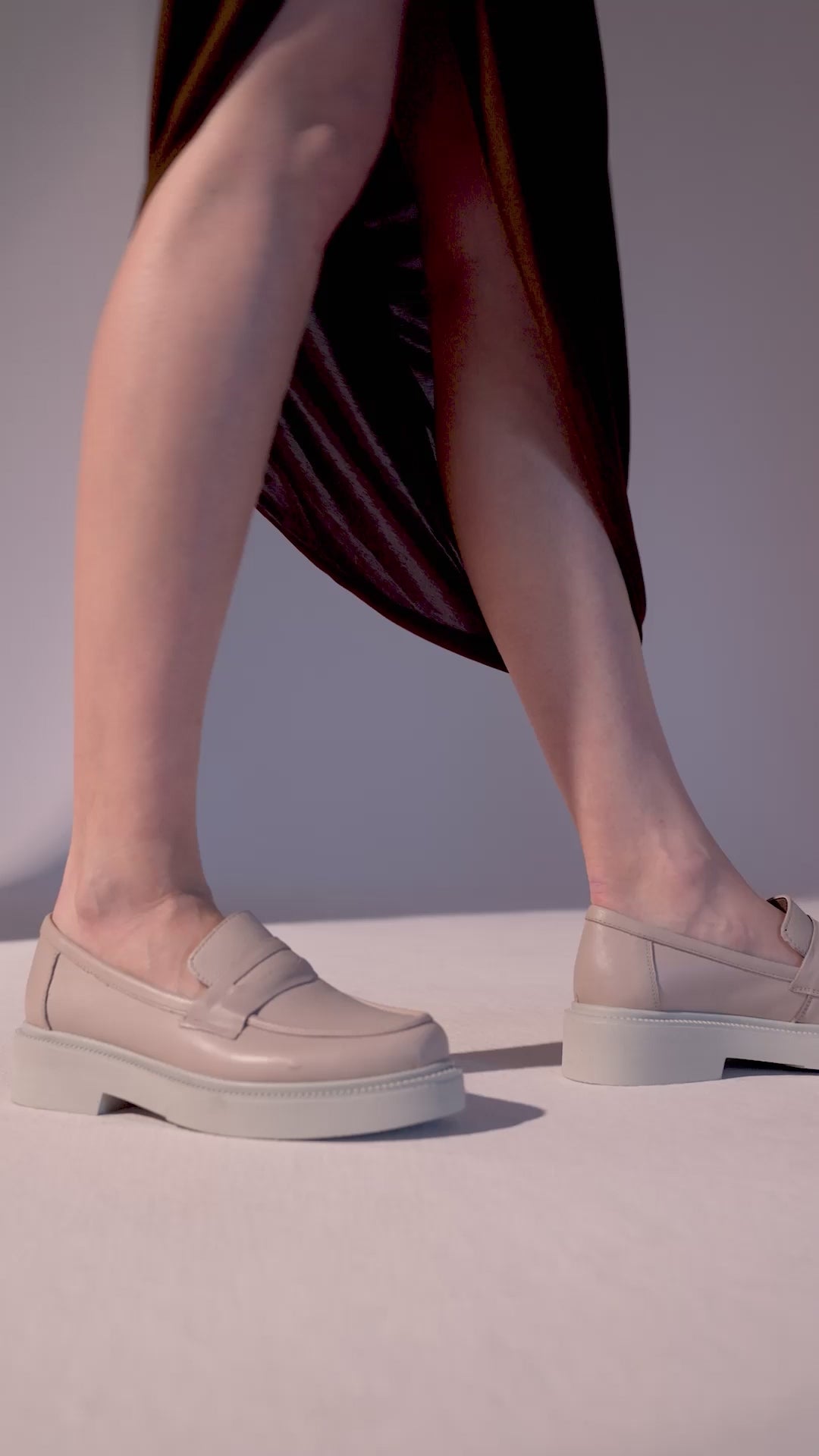 Load video: Women’s Leather Black Buckle Classic Loafer - Beige