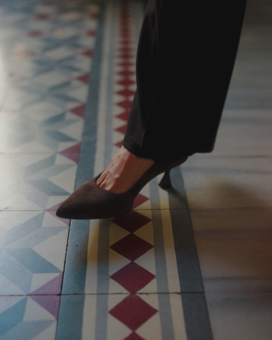 Load video: Women’s Suede Leather Mary Jane Stiletto - Brown